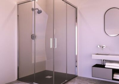 2 hojas correderas + 2 hojas fijas