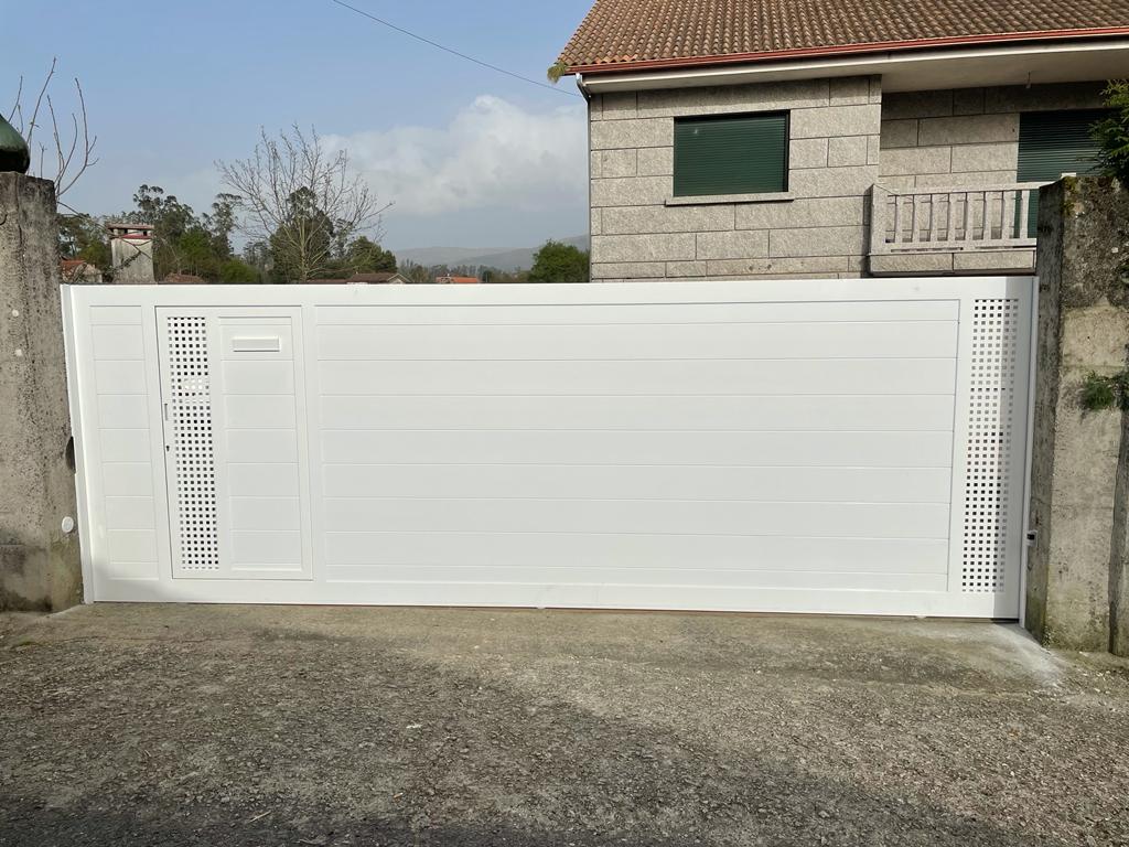 Portal corredera blanco